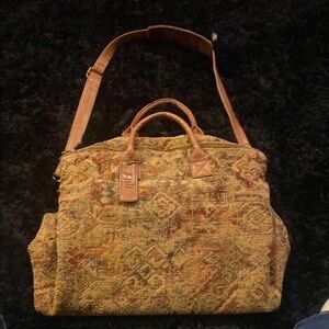J. Jill Tapestry Shoulder Bag in Brown and Tan